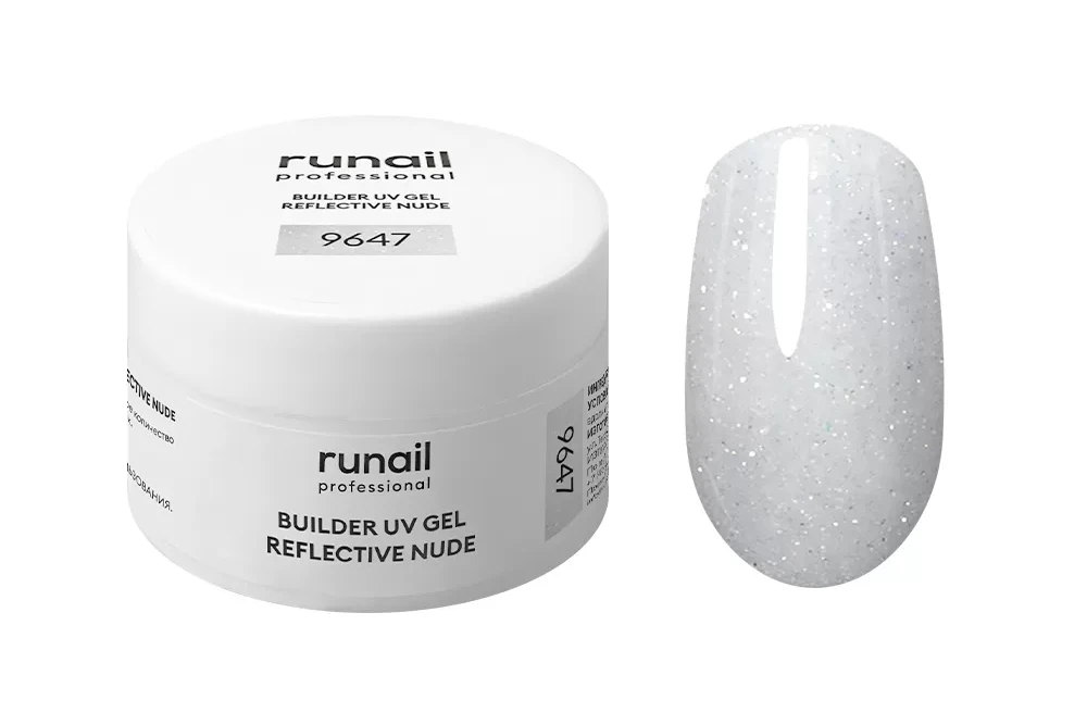 Моделирующий УФ-гель светоотражающий BUILDER UV GEL REFLECTIVE NUDE, 15г банка №9647