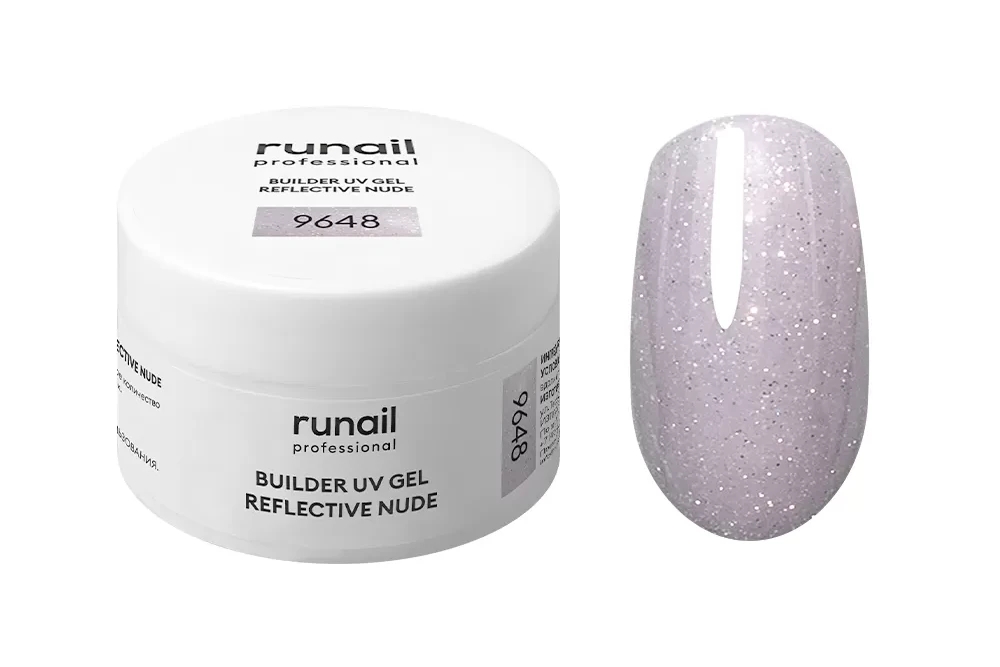 Моделирующий УФ-гель светоотражающий BUILDER UV GEL REFLECTIVE NUDE, 15г банка №9648