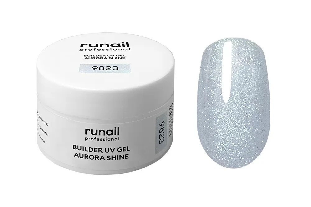 Моделирующий УФ-гель c шиммером BUILDER UV GEL AURORA SHINE, 15г №9823