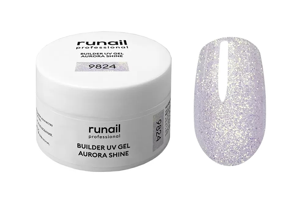 Моделирующий УФ-гель c шиммером BUILDER UV GEL AURORA SHINE, 15г №9824