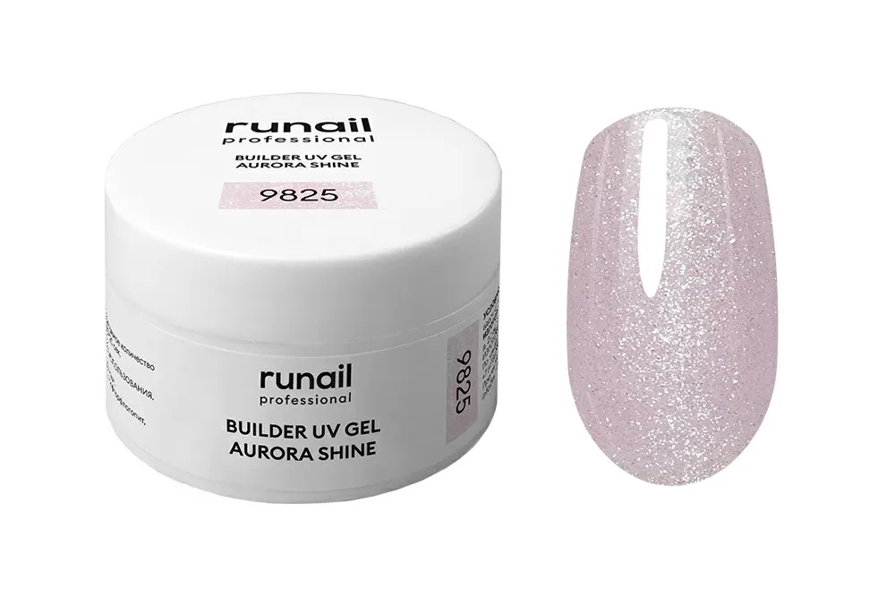 Моделирующий УФ-гель c шиммером BUILDER UV GEL AURORA SHINE, 15г №9825