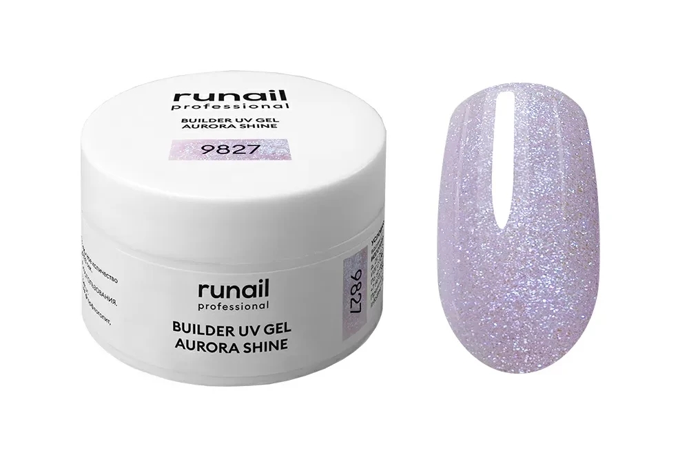 Моделирующий УФ-гель c шиммером BUILDER UV GEL AURORA SHINE, 15г №9827