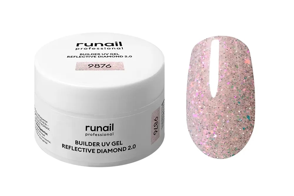 Моделирующий УФ-гель светоотражающий BUILDER UV GEL REFLECTIVE DIAMOND 2.0, 15г №9876