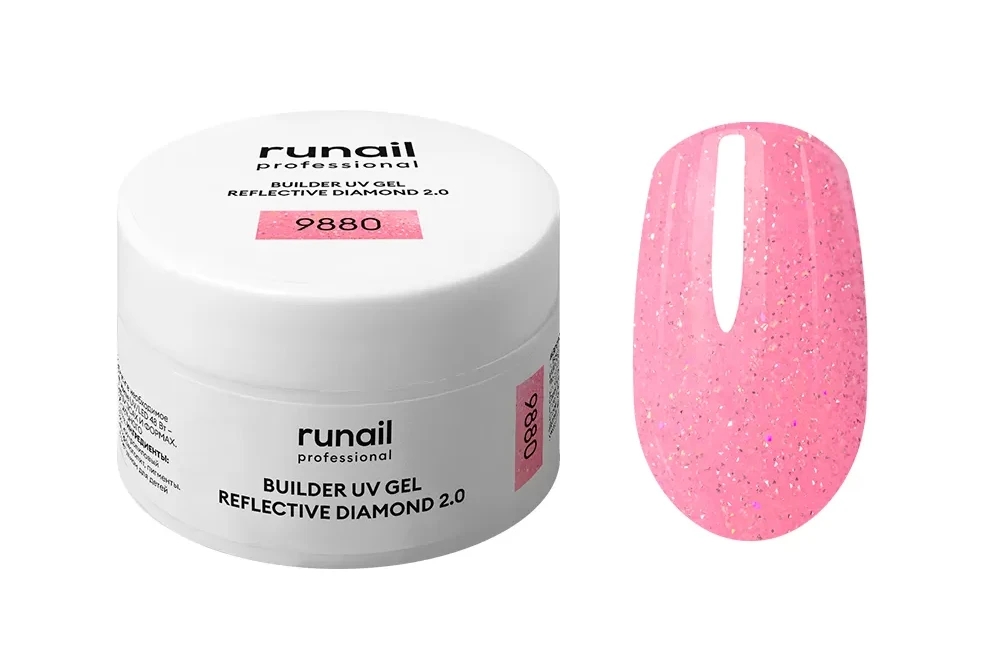 Моделирующий УФ-гель светоотражающий BUILDER UV GEL REFLECTIVE DIAMOND 2.0, 15г №9880