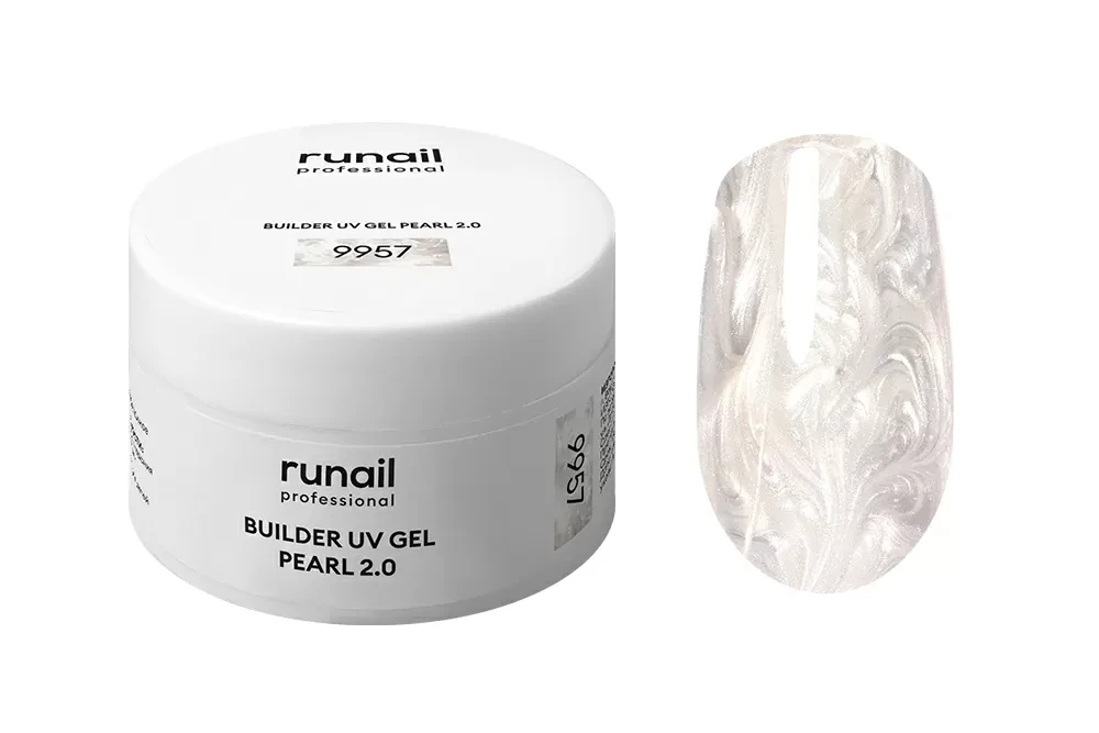 Моделирующий УФ-гель c жемчужным эффектом BUILDER UV GEL PEARL 2.0, 15г №9957