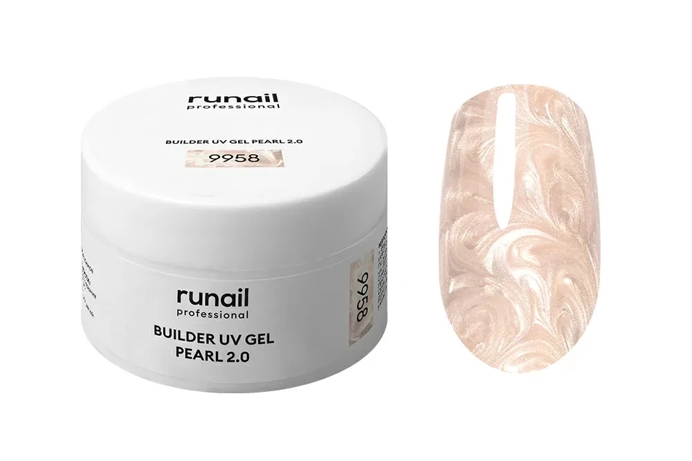 Моделирующий УФ-гель c жемчужным эффектом BUILDER UV GEL PEARL 2.0, 15г №9958