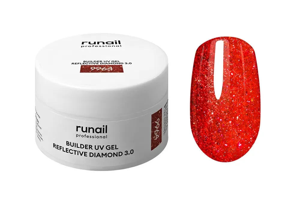 Моделирующий УФ-гель светоотражающий BUILDER UV GEL REFLECTIVE DIAMOND 3.0, 15г №9964