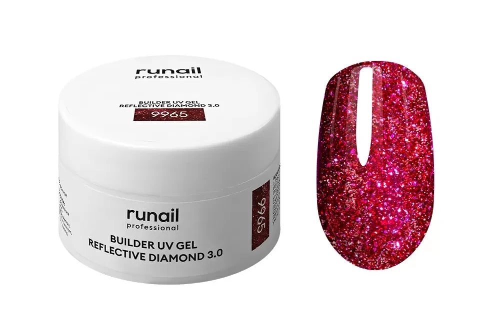 Моделирующий УФ-гель светоотражающий BUILDER UV GEL REFLECTIVE DIAMOND 3.0, 15г №9965