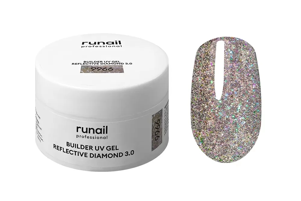 Моделирующий УФ-гель светоотражающий BUILDER UV GEL REFLECTIVE DIAMOND 3.0, 15г №9966