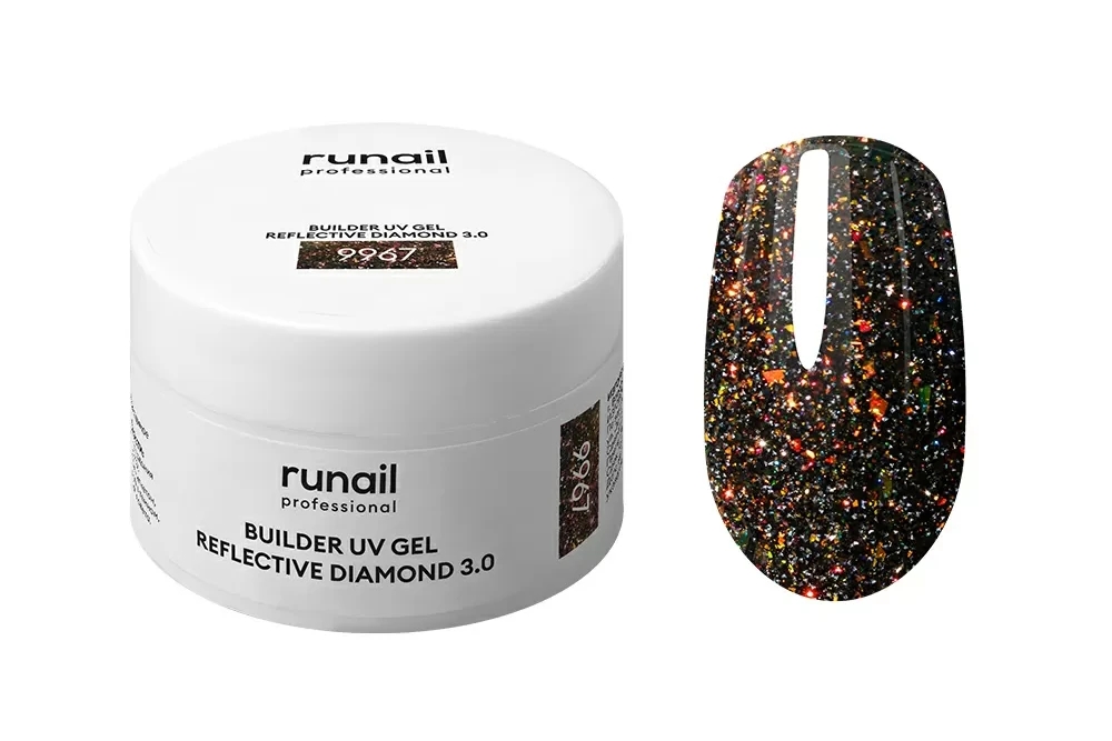 Моделирующий УФ-гель светоотражающий BUILDER UV GEL REFLECTIVE DIAMOND 3.0, 15г №9967