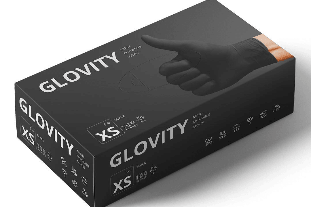 Перчатки GLOVITY XS чёрные 