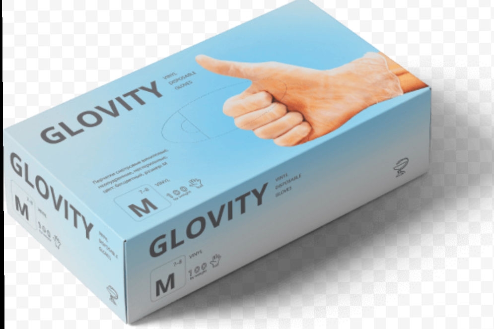 Перчатки GLOVITY M прозрачные 
