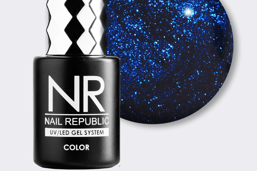 NR-396 Гель-лак, Мерцающий глубокий синий (10 мл)