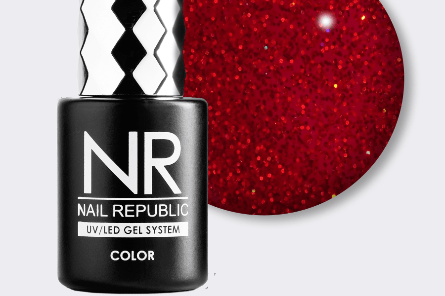 NR-433 Perfect red гель-лак, Мерцающий рождественский (10 мл)