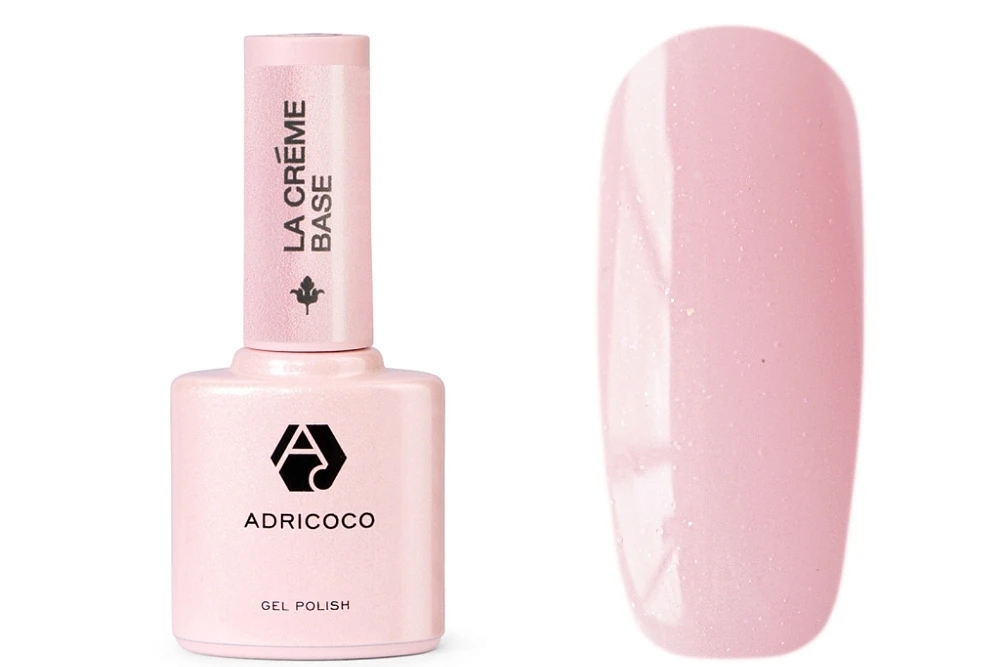 Adricoco, La creme base - камуфлирующая база №19 (розово-карамельный с шиммером), 10 мл