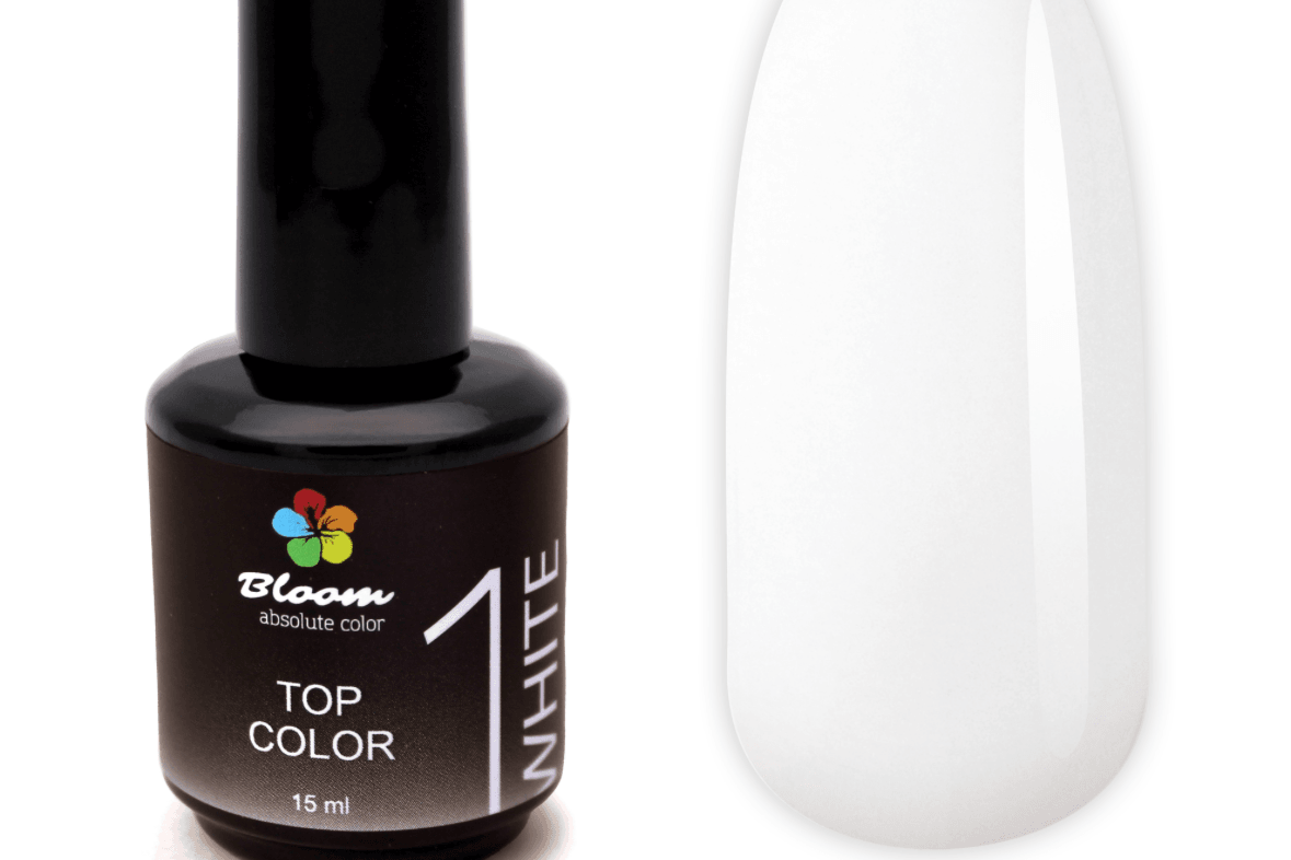 Bloom top Color №1, белый, 15 мл. 