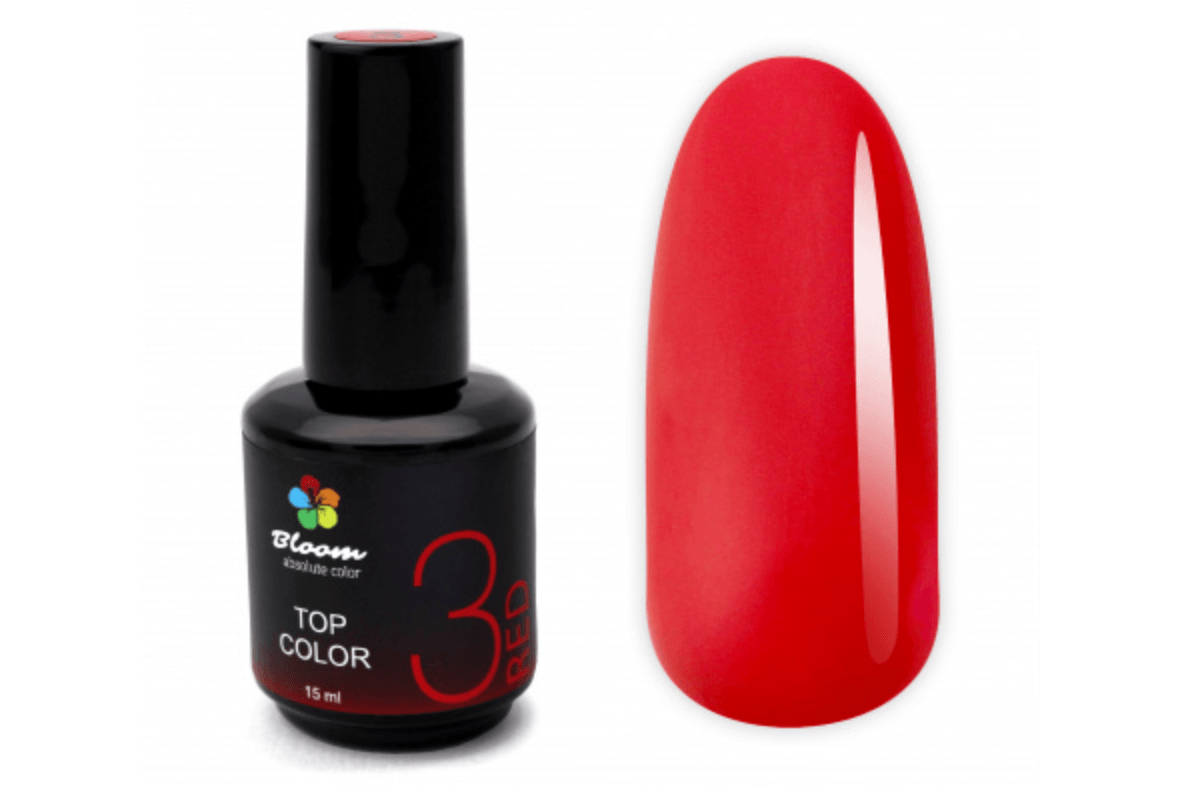 Bloom top Color №3, красный, 15 мл. 