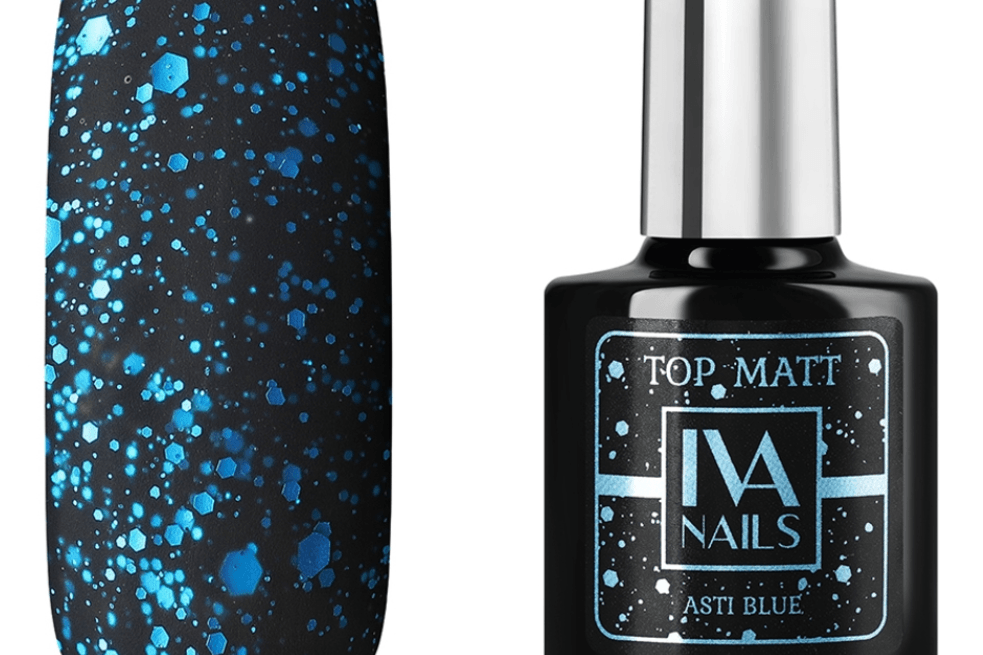 Iva Nails топ Asti Blue ( матовый), 8 мл. 