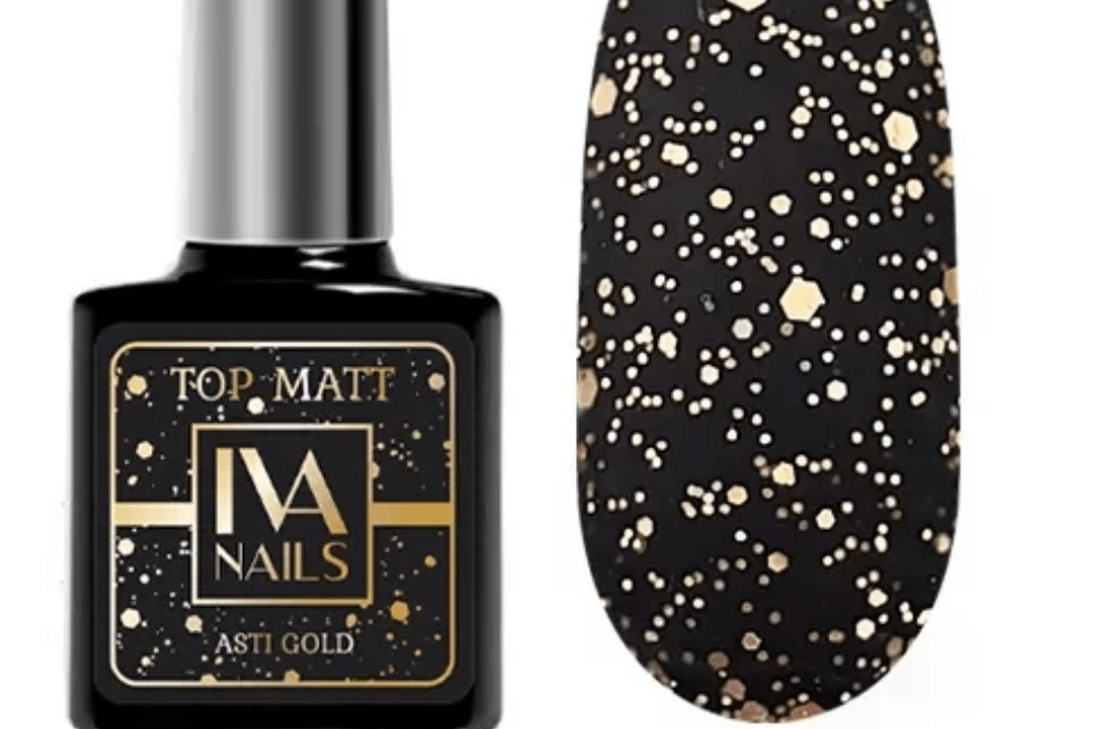 Iva Nails топ Asti Gold ( матовый), 8 мл. 