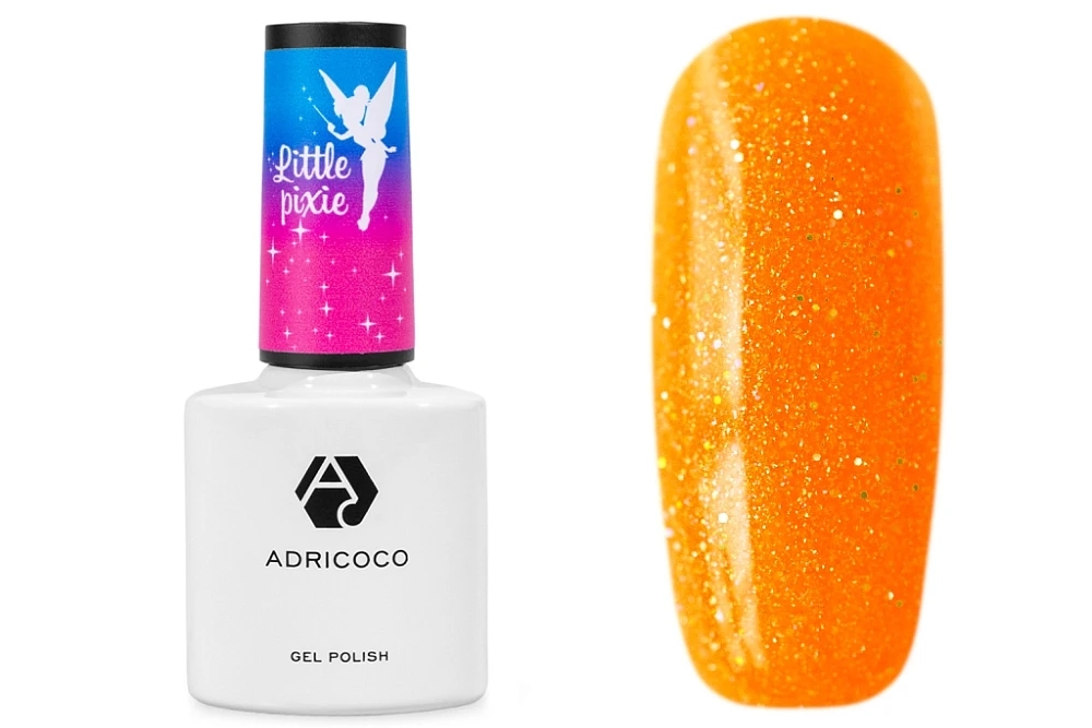 Adricoco, Little Pixie - гель-лак светоотражающий №18 (сигнальный оранжевый), 8 мл