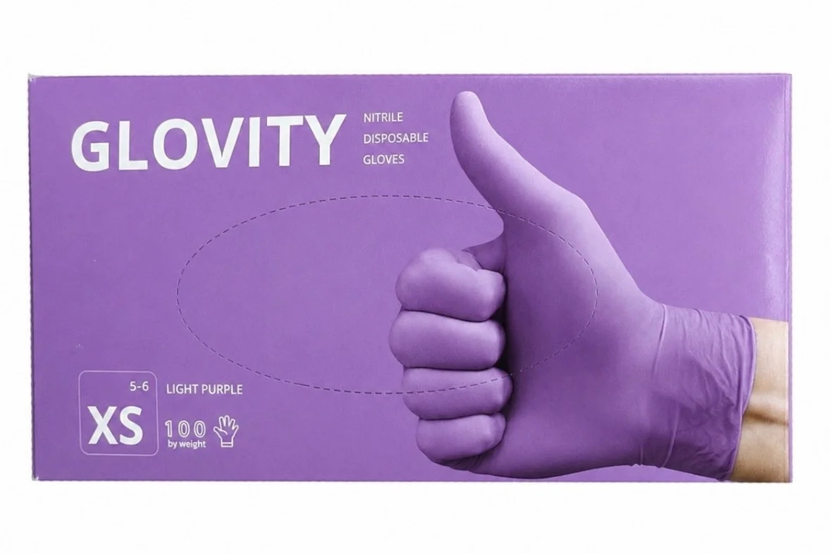 Перчатки GLOVITY XS светло - фиолетовые 