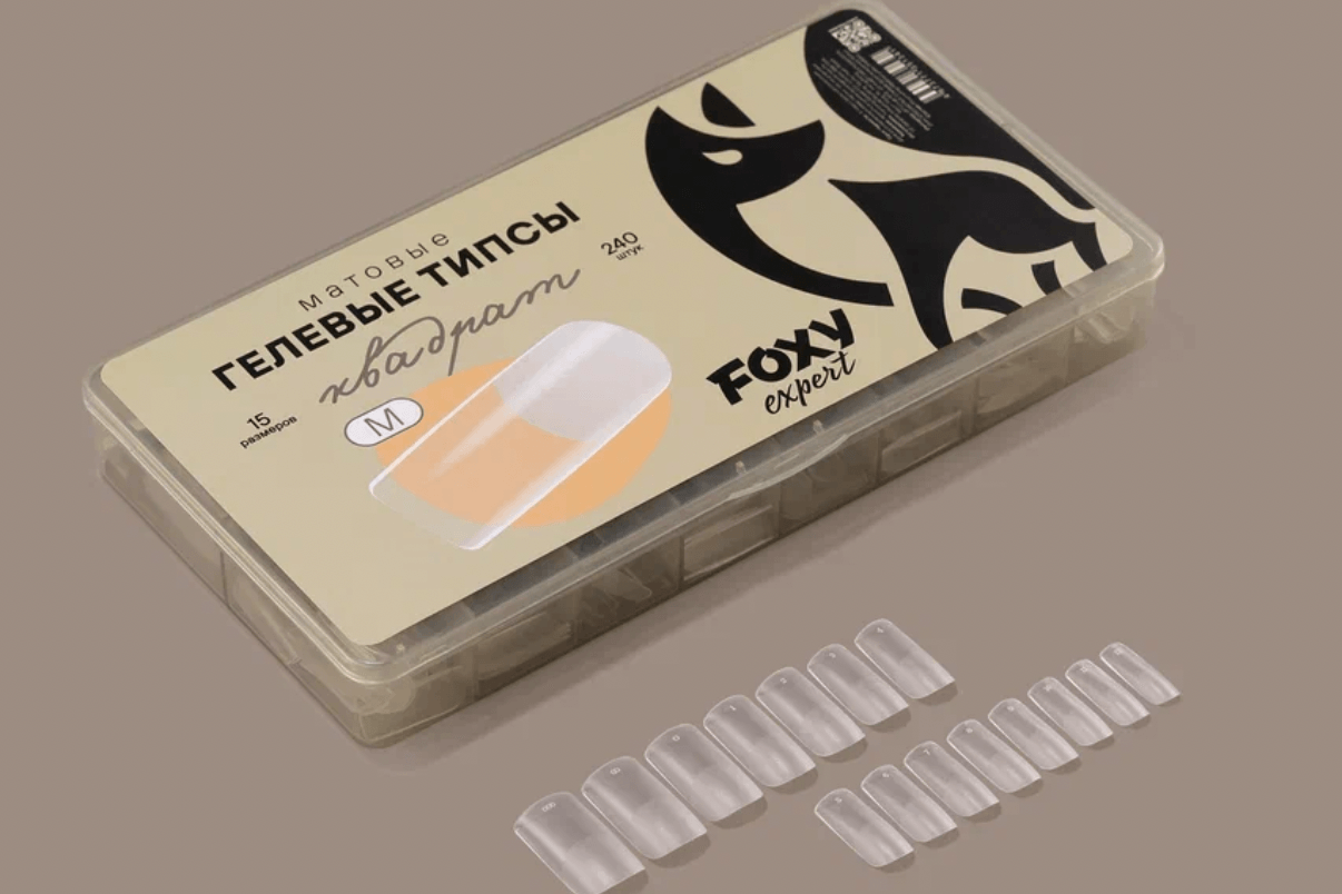 Foxy Expert, гелевые типсы - квадрат М