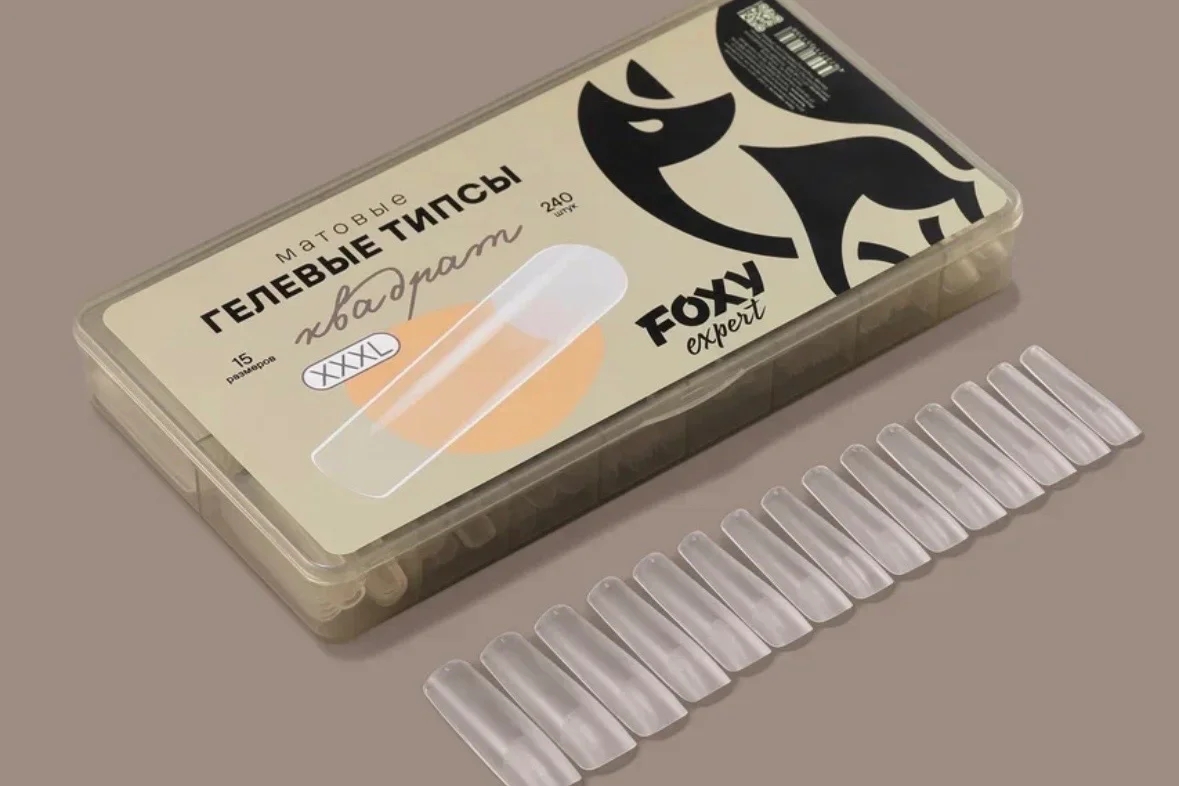 Foxy Expert, гелевые типсы - квадрат XXXL